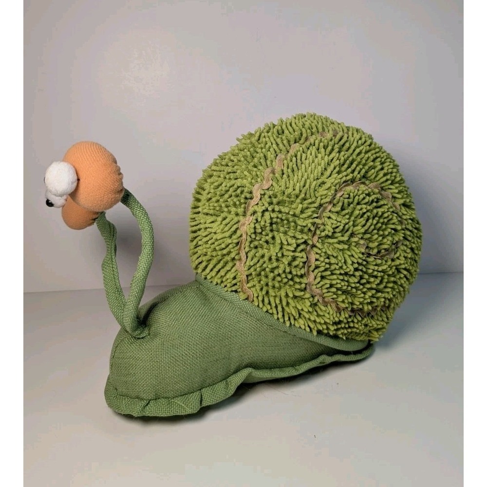 Giant Snail Door Stopper Or Pillow  Weighted Bottom Soft Plush Handcrafted Cute